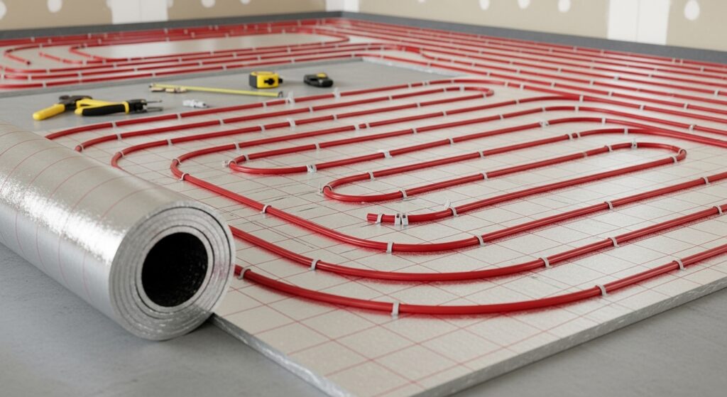 Underfloor heating system installatioon